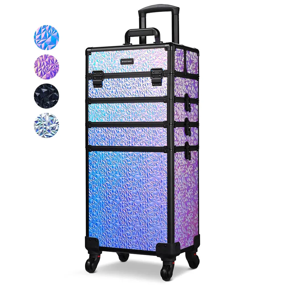 Byootique 4 In 1 Rolling Makeup Case Aluminum Keylock 1