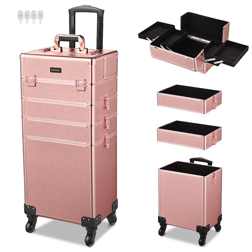 Byootique 4In1 Rolling Makeup Case Rose Gold 1
