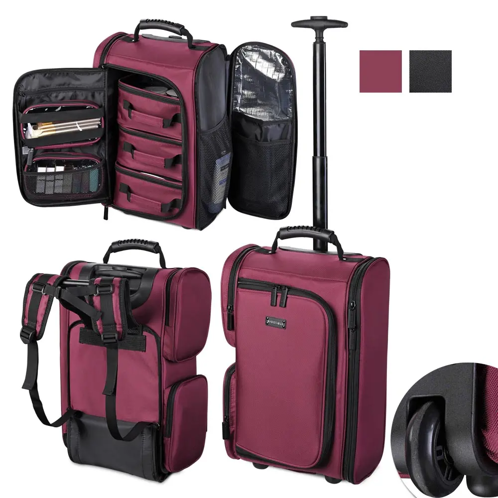 Byootique Rolling Makeup Backpack With 5 Clear Pouches 1