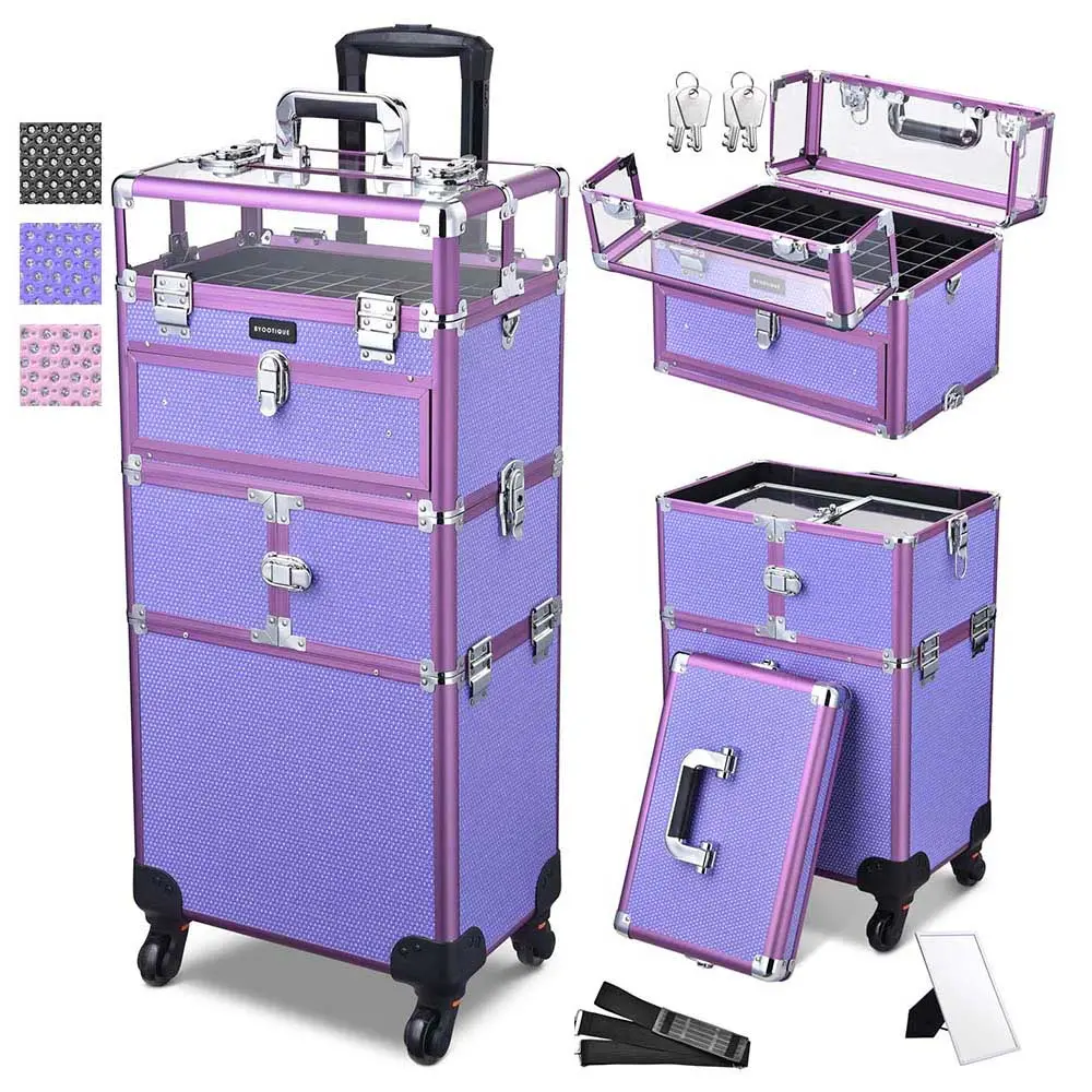 Byootique 2In1 Rolling Makeup Case Nail Polish Organizer Case 1
