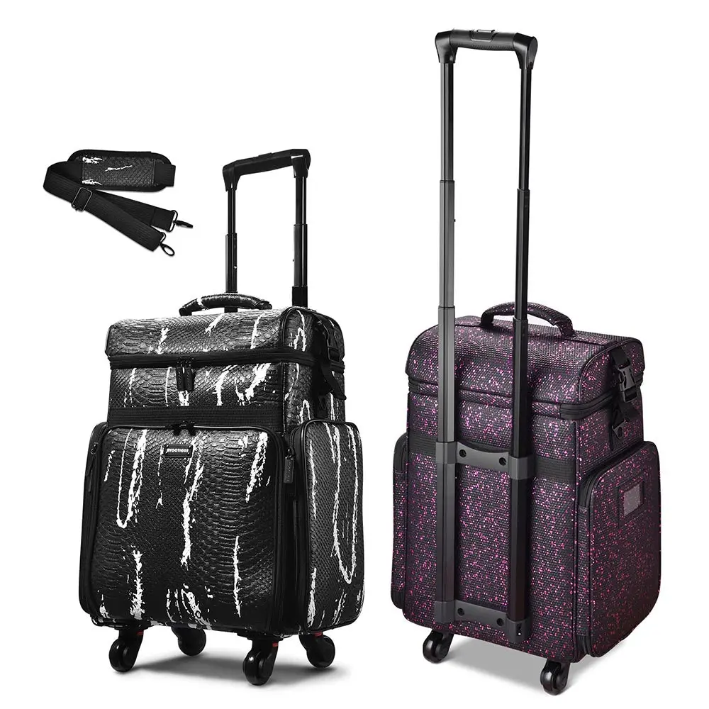 Byootique Hair Stylist Rolling Case Makeup Organizer 2-Tier 1