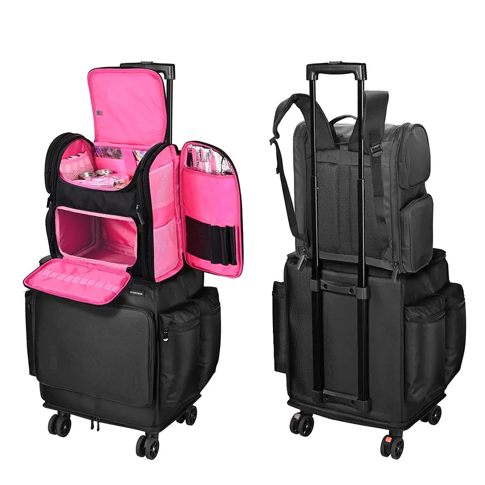 Byootique Cosmetology Hair Stylist Rolling Case With Backpack 1