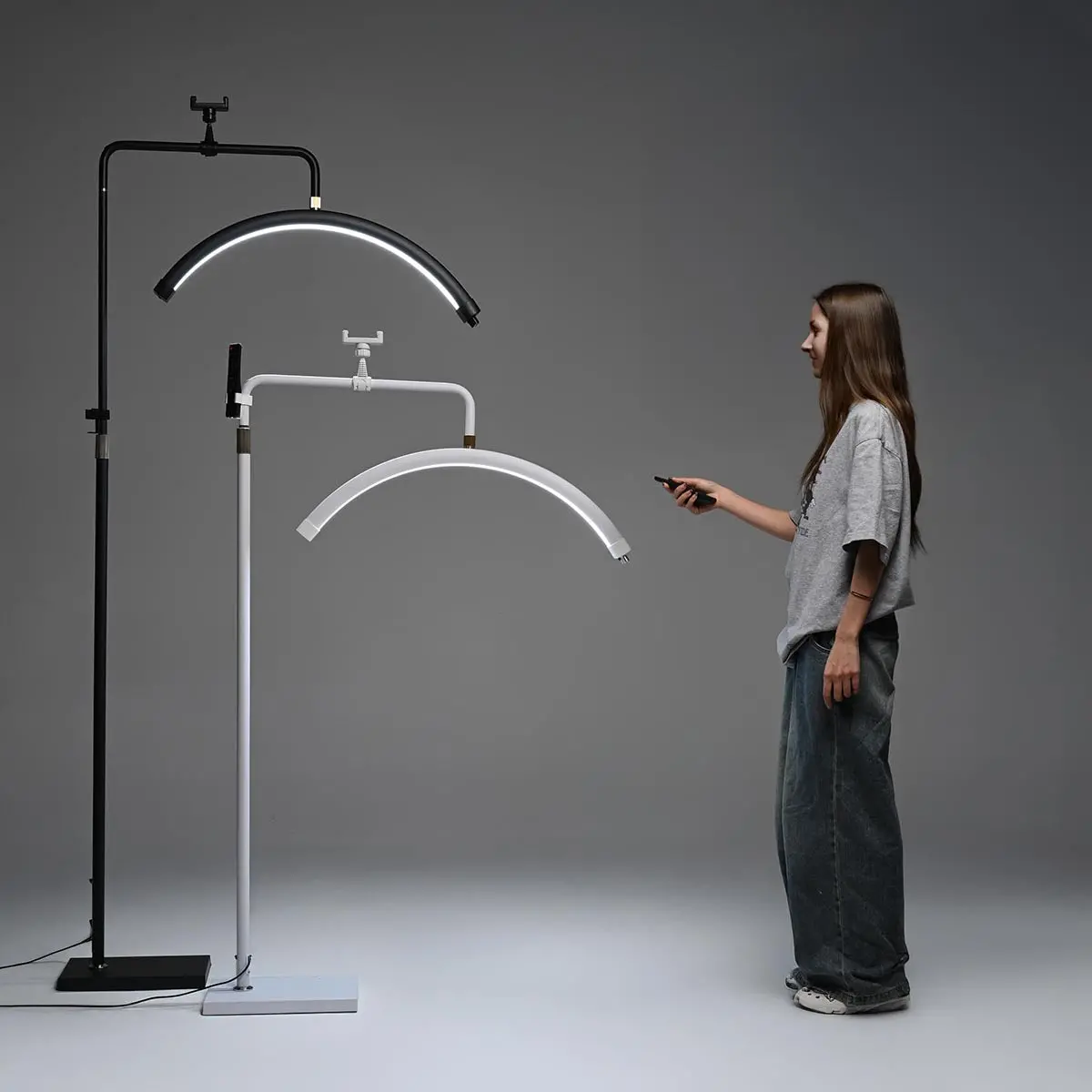 Yescom 28In Half Moon Light Adjustable Eyelash Tattoo Floor Lamp 1