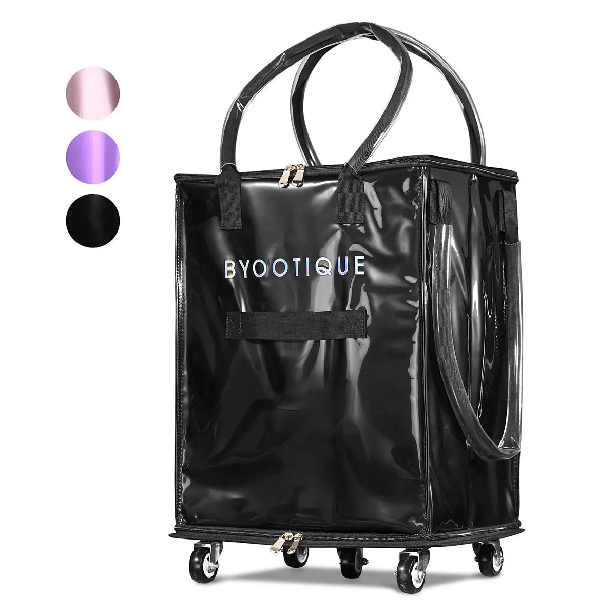Byootique Shopper Bag With (5)Wheels & (3)Handles Rolling Grocery Tote 1
