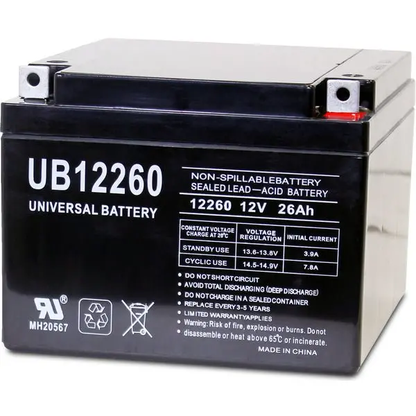 12V 26Ah Battery Sla 2 Volt 26 Amp, Sealed Lead Acid Rechargeable Battery 1