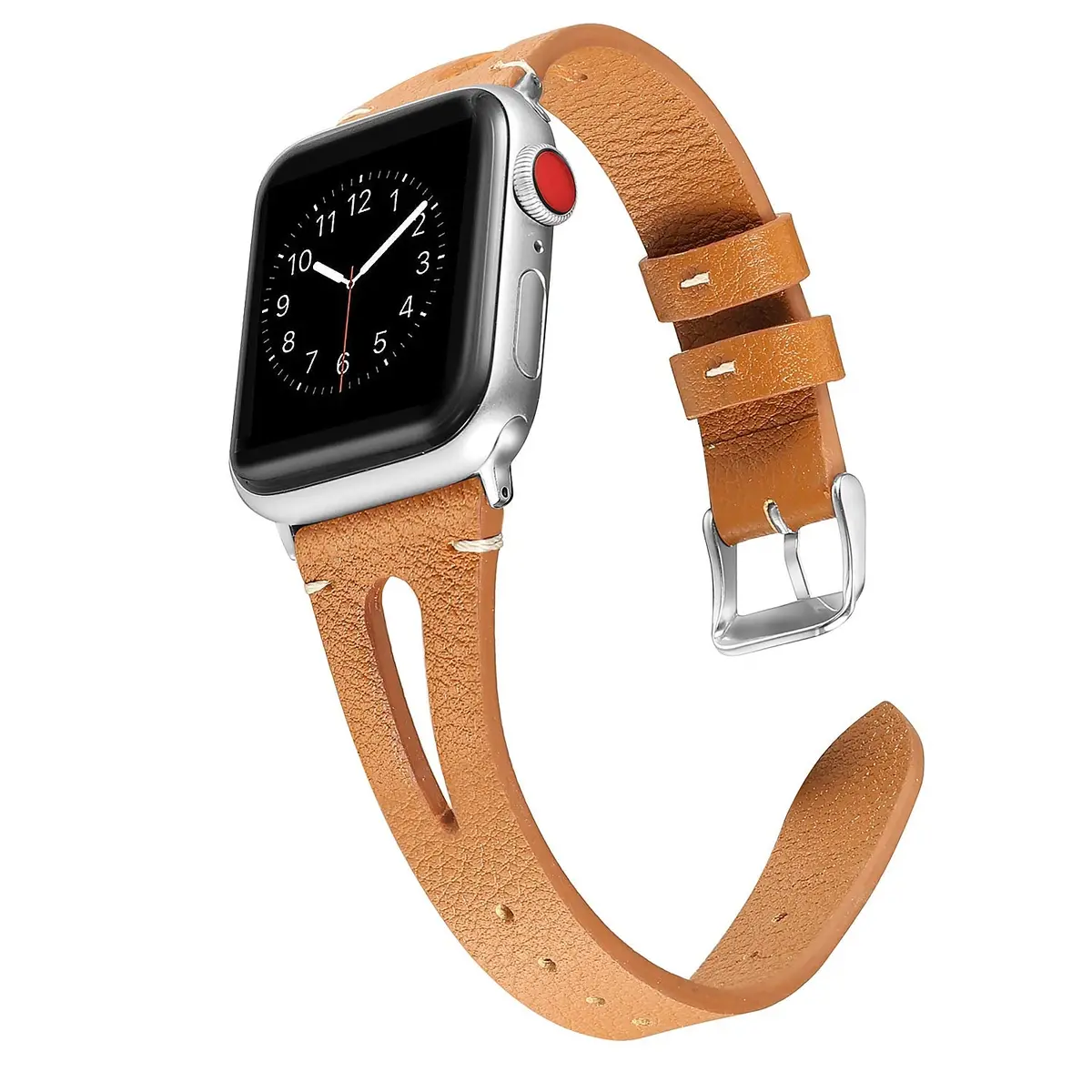Soft Slim Leather Brown Band For Apple Watch 1