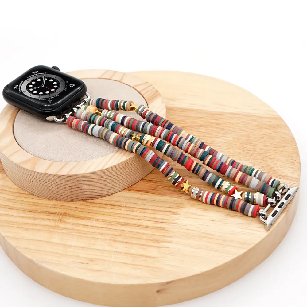 Star Embelished Heishi Bracelet Band For Apple Watch Multiple Styles/Colors Available 1