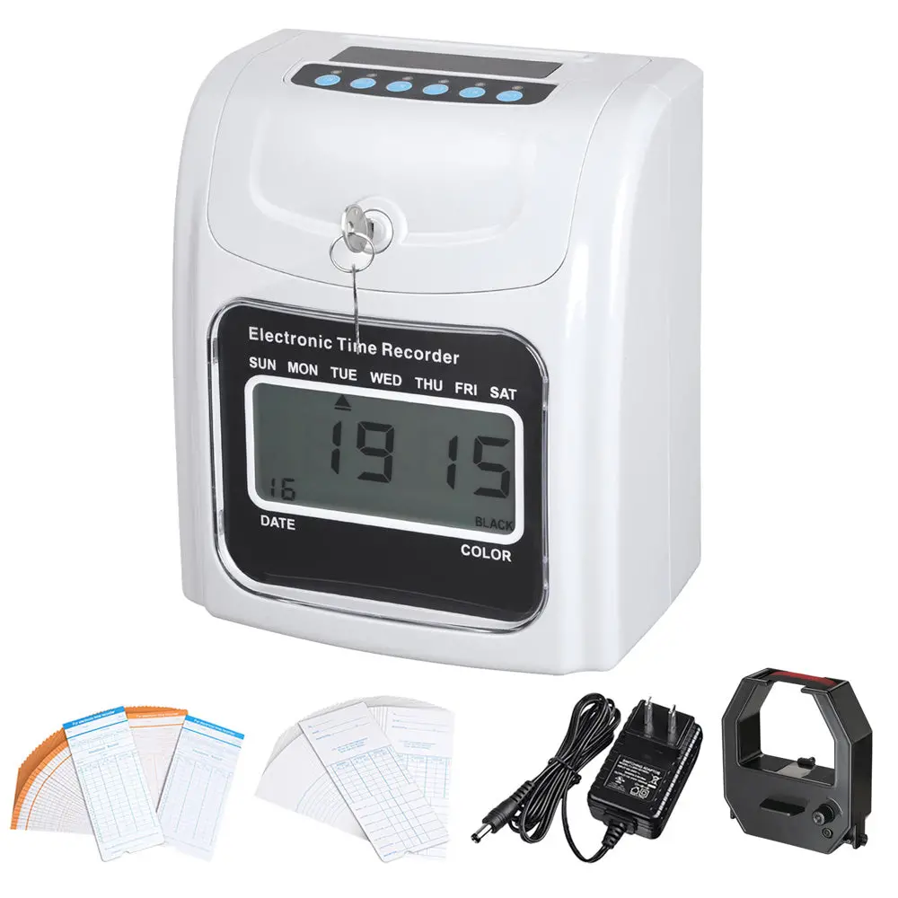 Yescom Time Clock Employee Punch With 100 Timecards Weekly Monthly 1