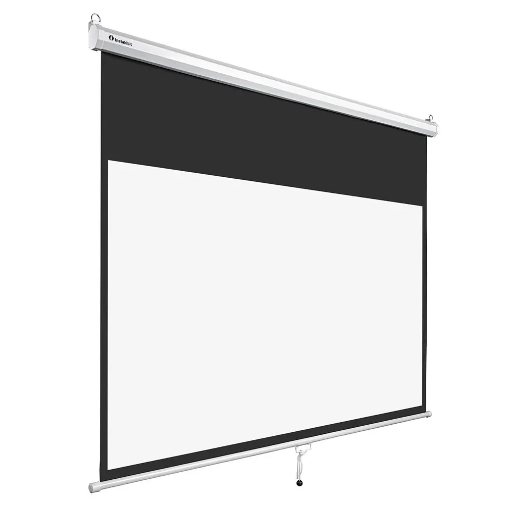 Instahibit 16:9 Retractable Manual Projection Screen 72" Ceiling/Wall 1