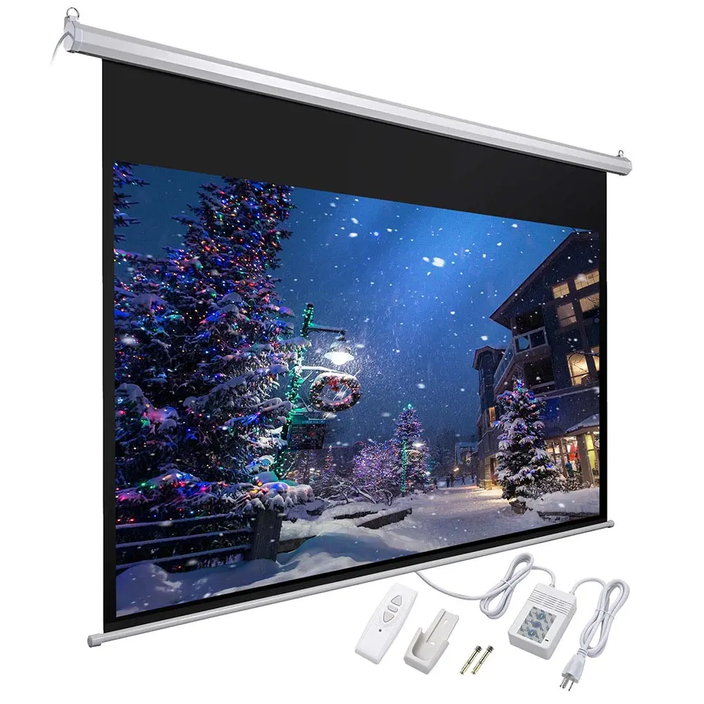 Instahibit Retractable Electric Projection Screen 92" 16:9 Ceiling Mounted 1