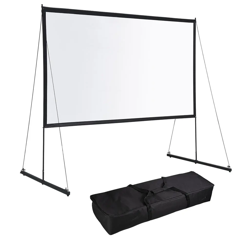 Yescom Outdoor Portable Projection Screen Pvc W/ Metal Stand 150In 16:9 1