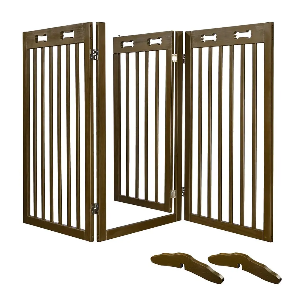 Yescom 3-Panel Folding Wood Pet Gate Crate Baby Barrier 60X36in 1