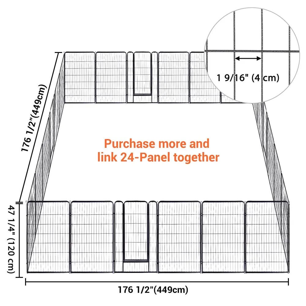 Yescom Heavy Duty Dog Playpen 48" Tall 24-Panel Puppy Pen Metal 2