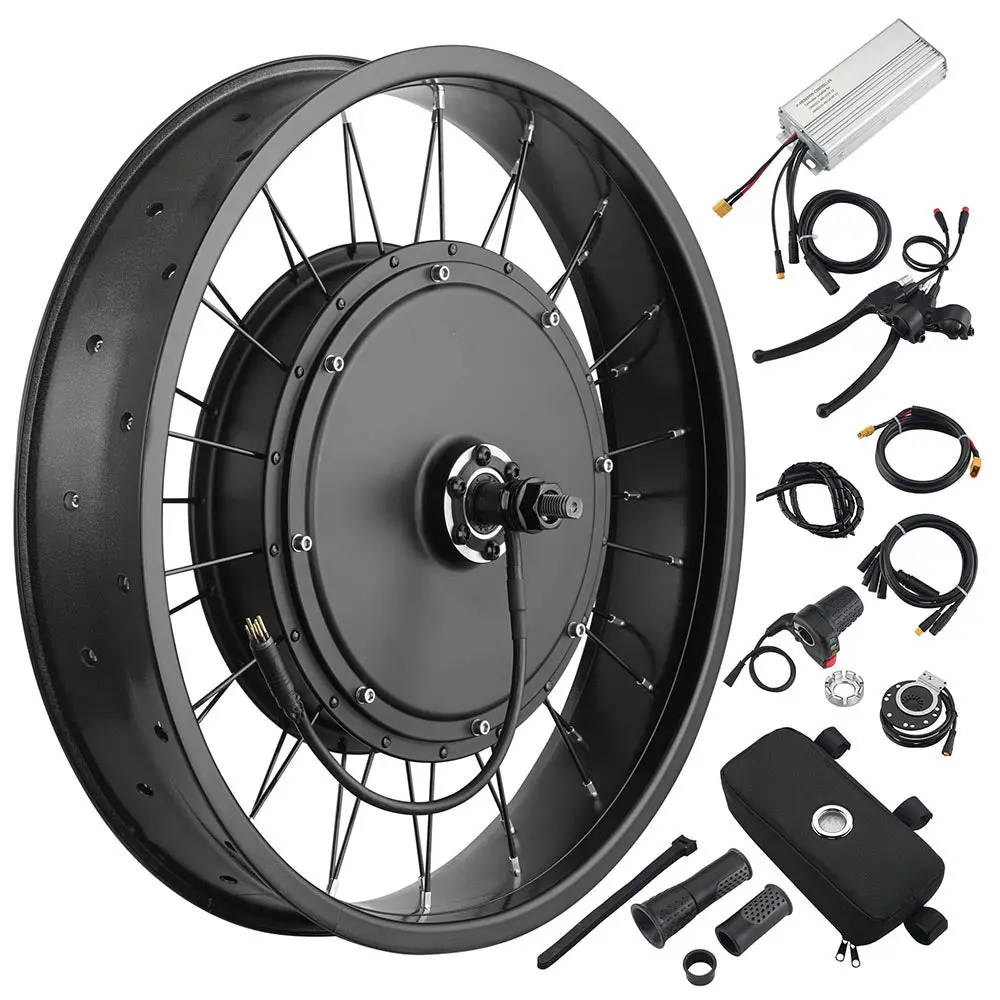 Yescom 20" Front Wheel Electric Bicycle Motor Fat Tire Kit 48V 1000W 1