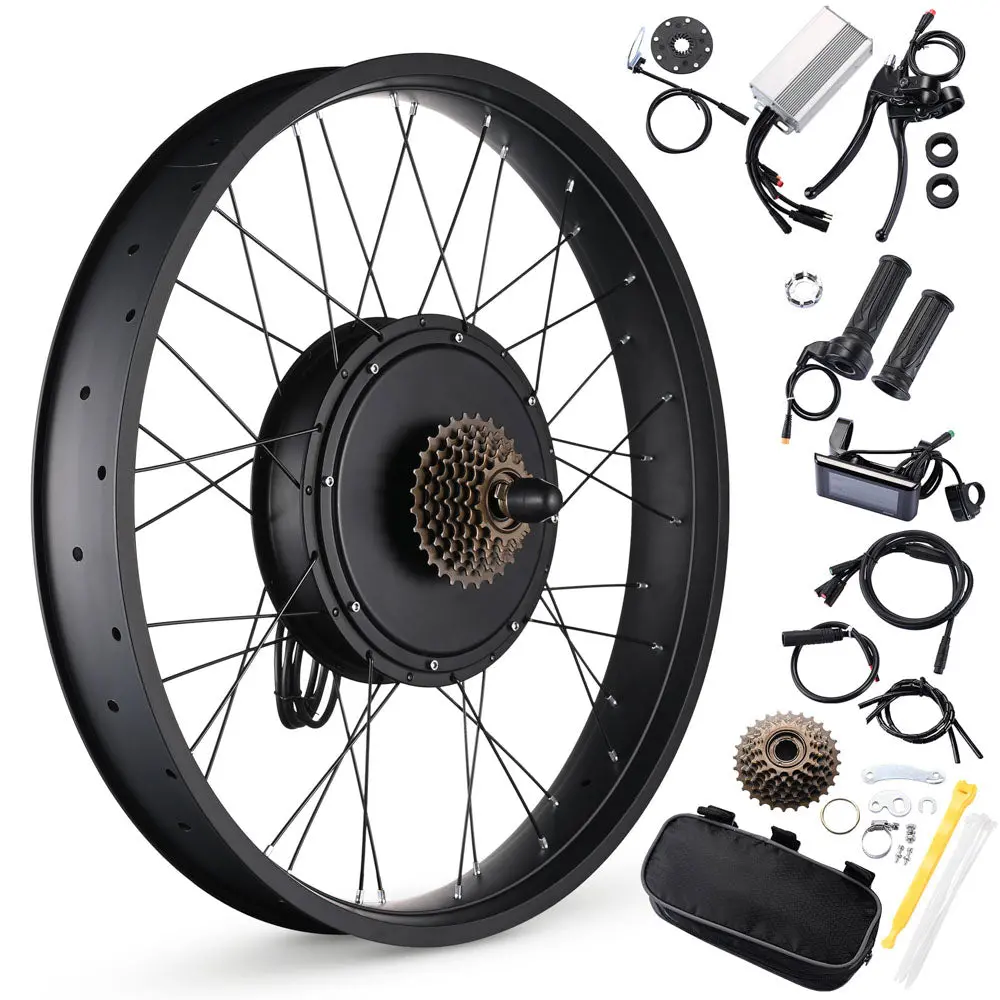 Yescom 26" Electric Bicycle Motor Rear Wheel Fat Tire Kit 48V 1000W 1