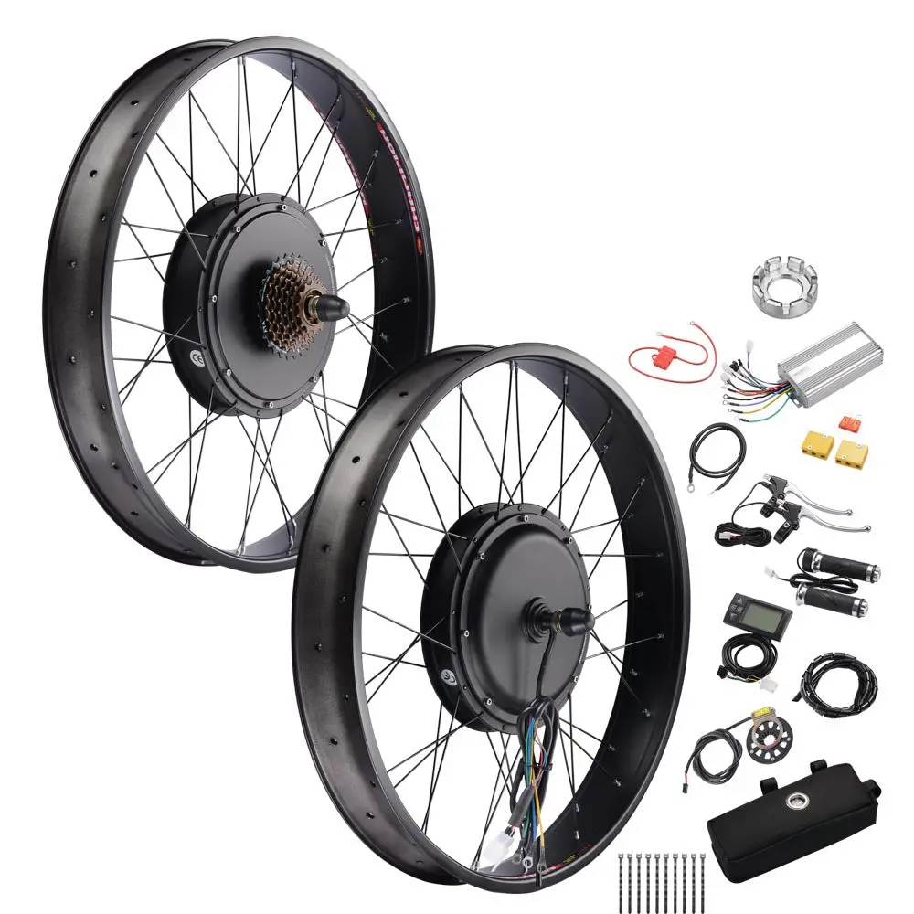 Yescom Bicycle Motor Kit Fat Bike Conversion Kit 1500W 48V 26" 1