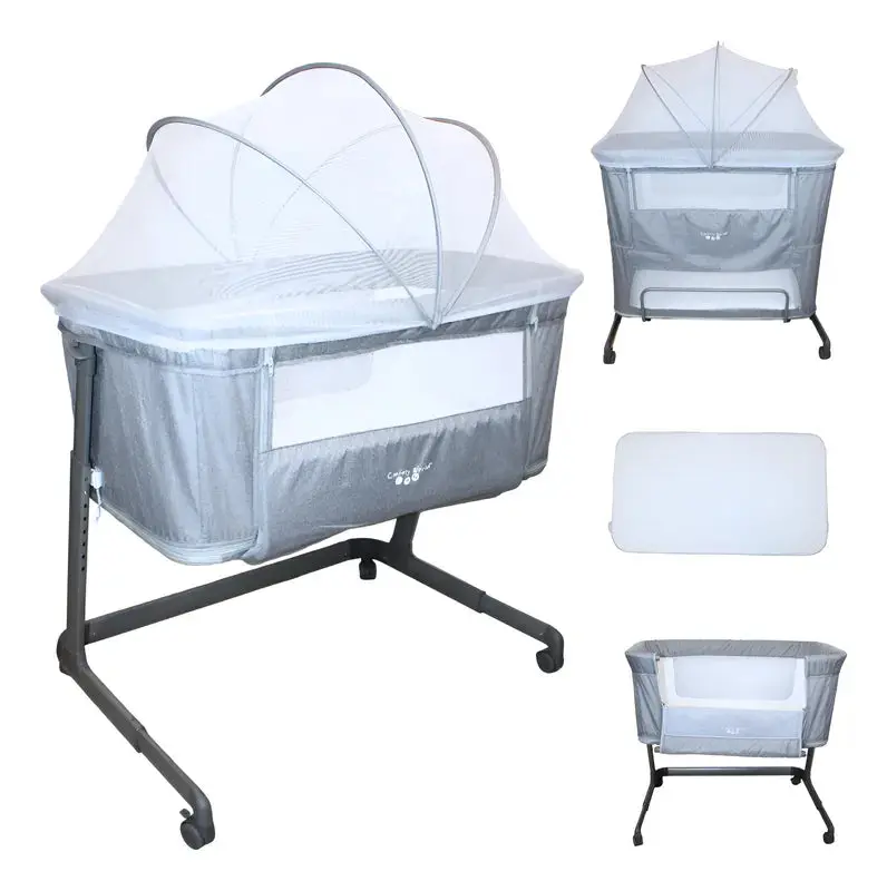 Colecho Cuna Moises Para Bebe 2 Niveles P965m - Gris - Confety World 1