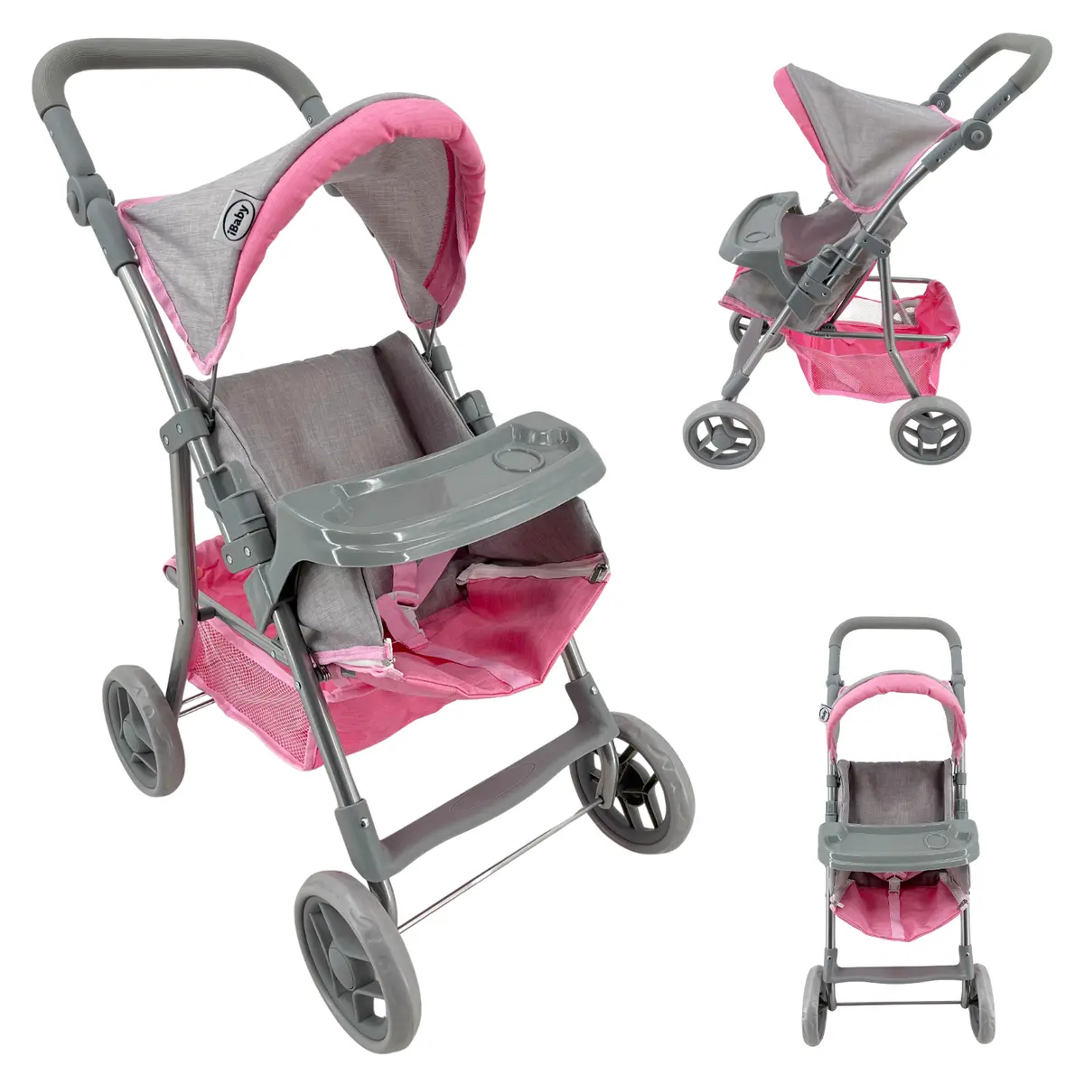 Carriola De Juguete Y Cangurera 2 En 1 Ibaby Lariana Con Bandeja Frontal Y Canastilla Portaobjetos 1
