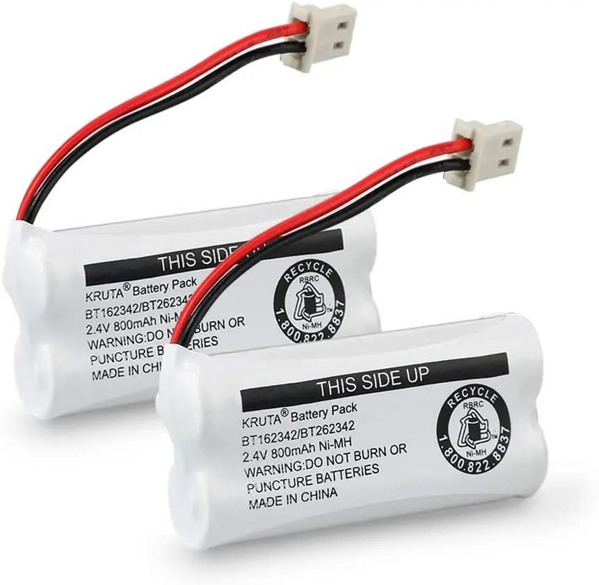 2 Pack Vtech Cordless Phone Battery For Bt162342bt Bt262342 Bt183342 And More 1