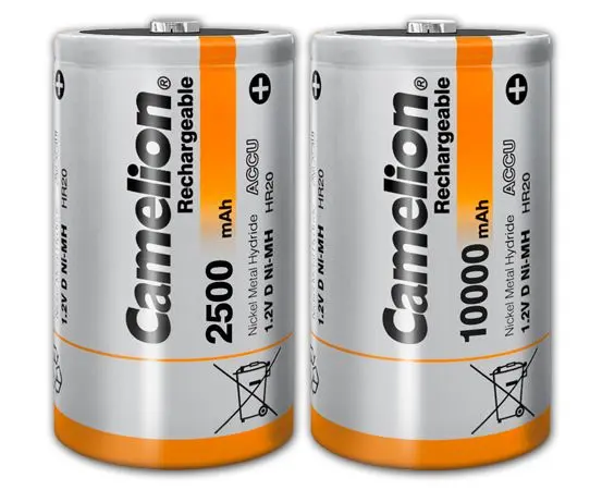 2 Pk D Size Battery Ni-Mh 10,000Mah Rechargeable Batteries Size D 2-Pack 1