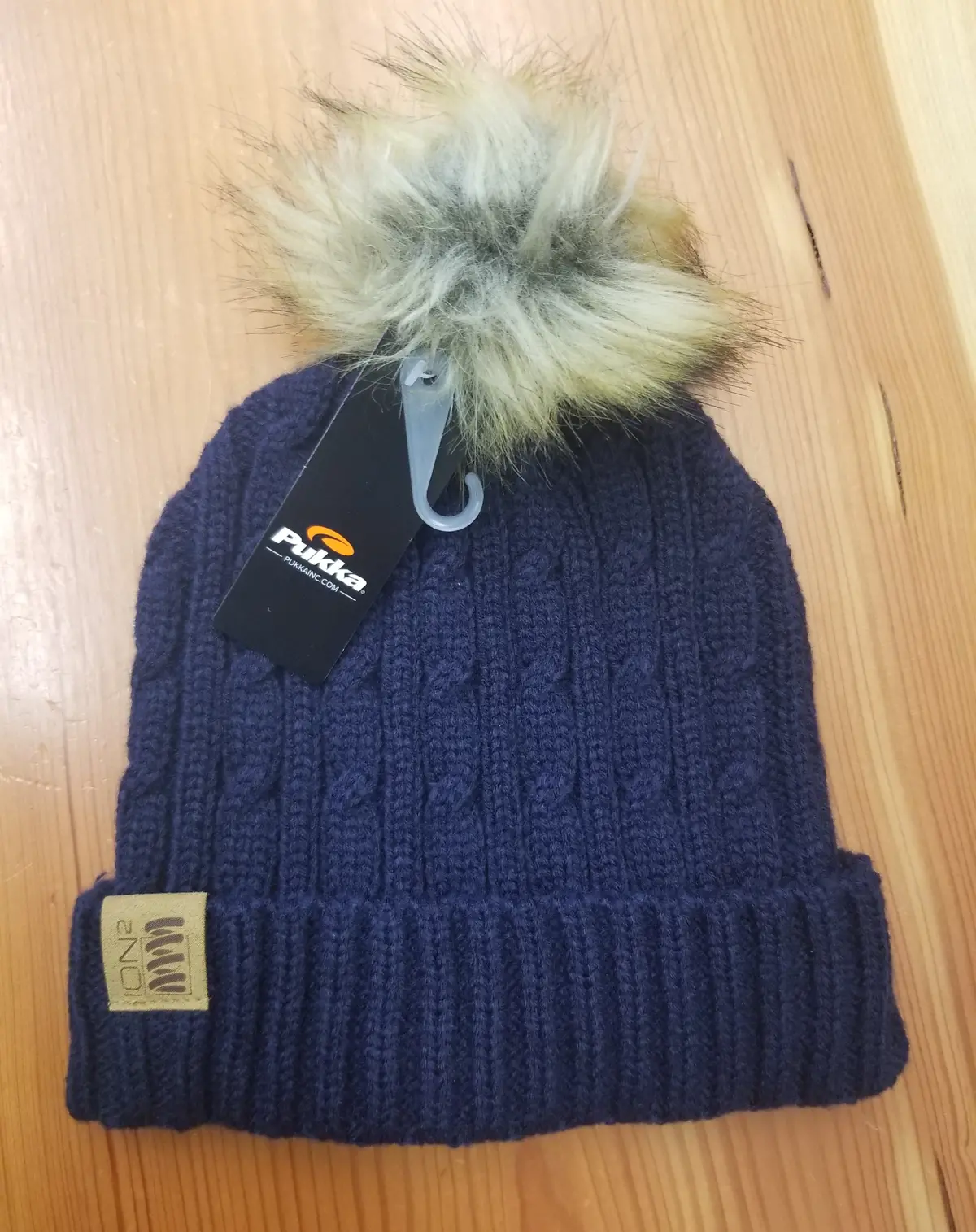 Ion² Winter Hat - Cuffed Cable Knit Beanie Nvy 1