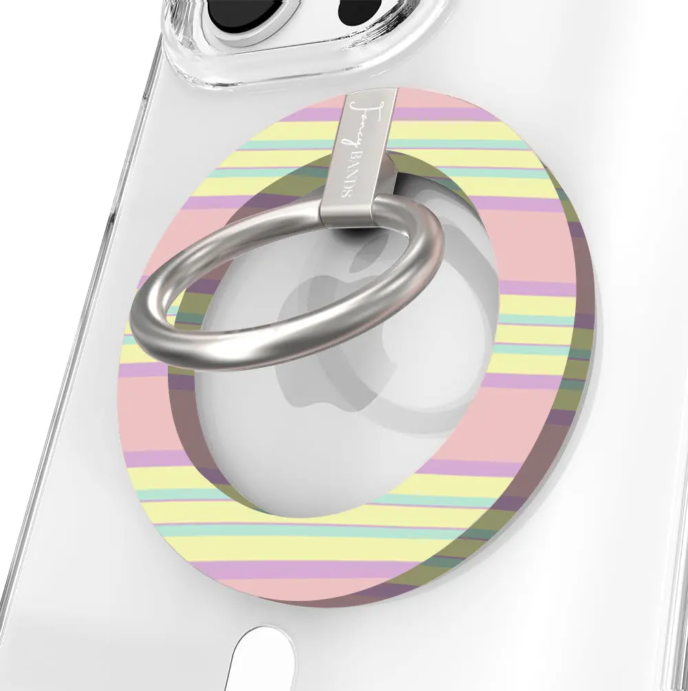 Bubble Gum Stripes Hold It Fancy Magsafe Grip Ring 1