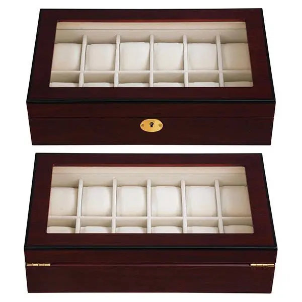 Yescom Wood Watch Display Case 12-Slot Matte Finish 2