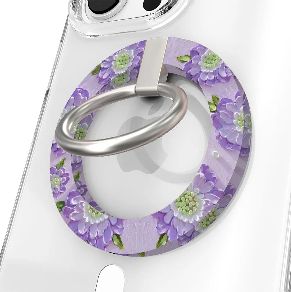 Purple Wildflower Hold It Fancy Magsafe Grip Ring 1