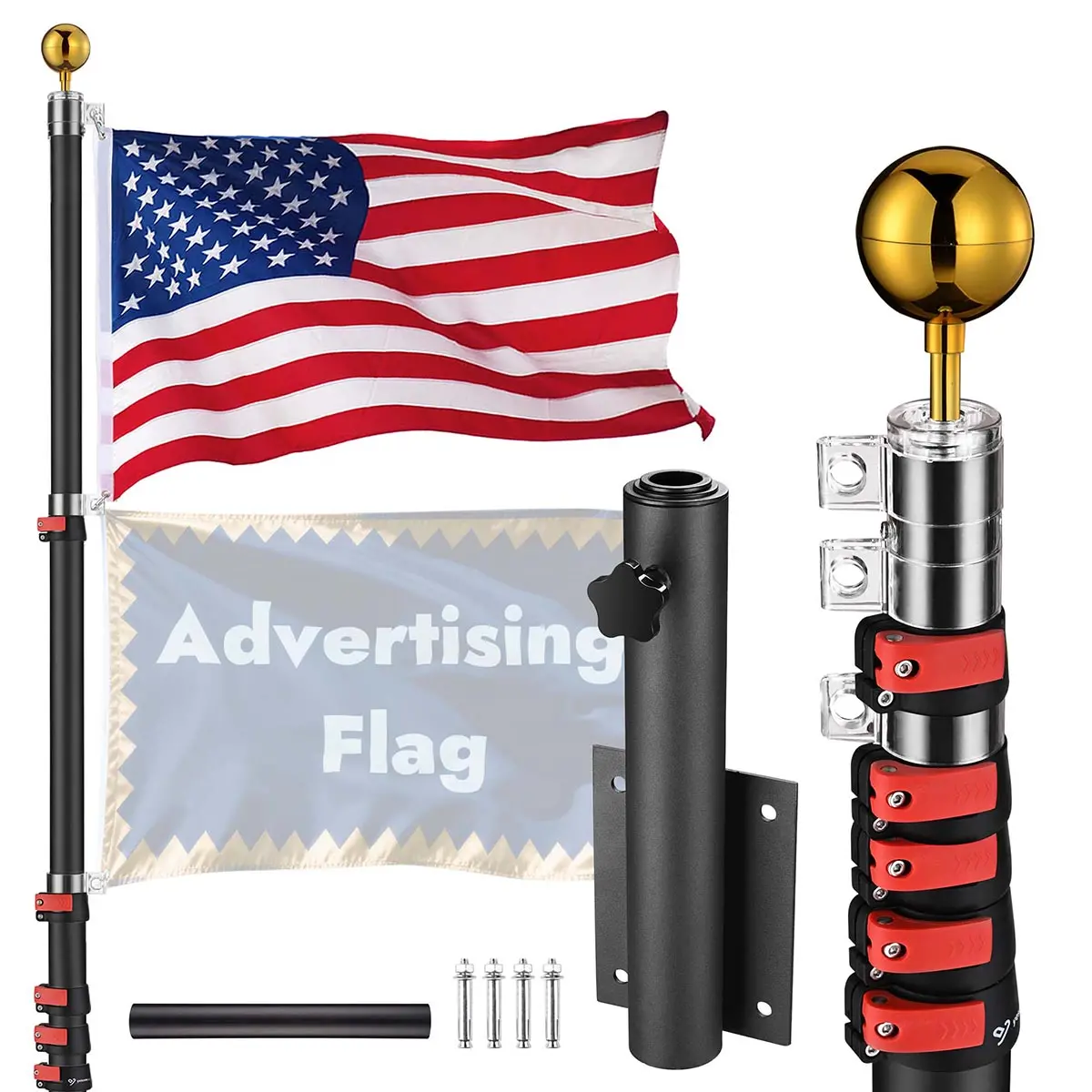 Yescom 20Ft Banner Poles For Event, Grand Opening, Promo(Mount Included) 4