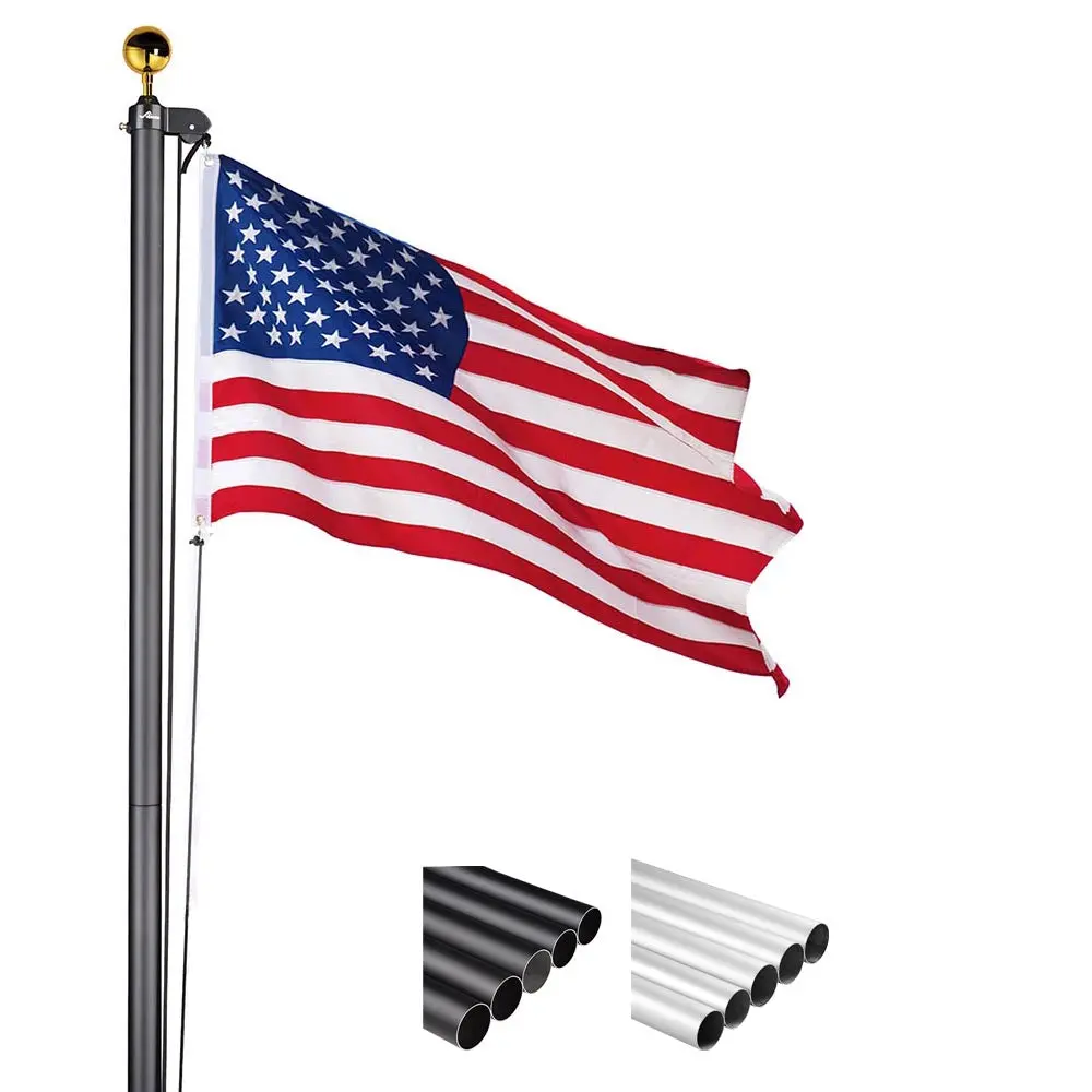 Yescom Aluminum Sectional Flagpole Kit With Us Flag 20' 1