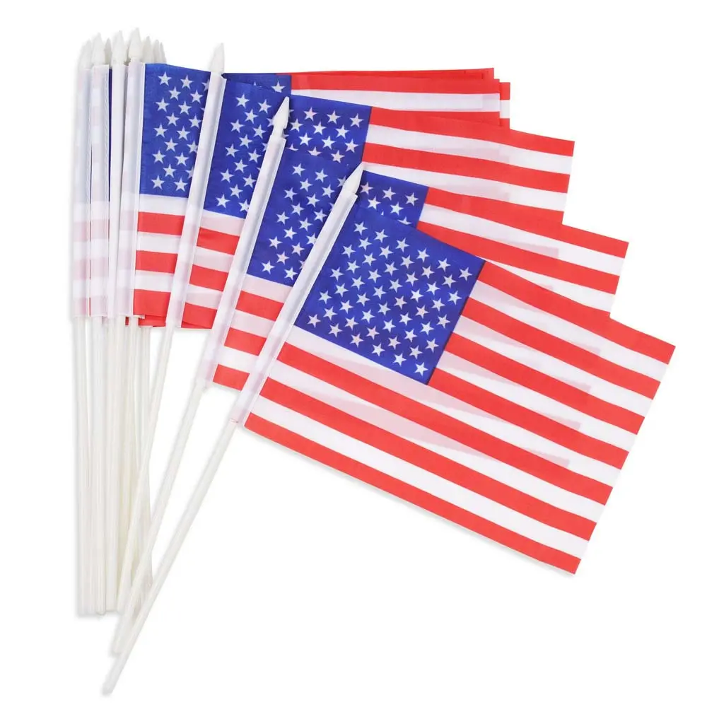 Yescom Small American Flag On Stick 8"X5"(12Ct Or 24Ct Options) 1