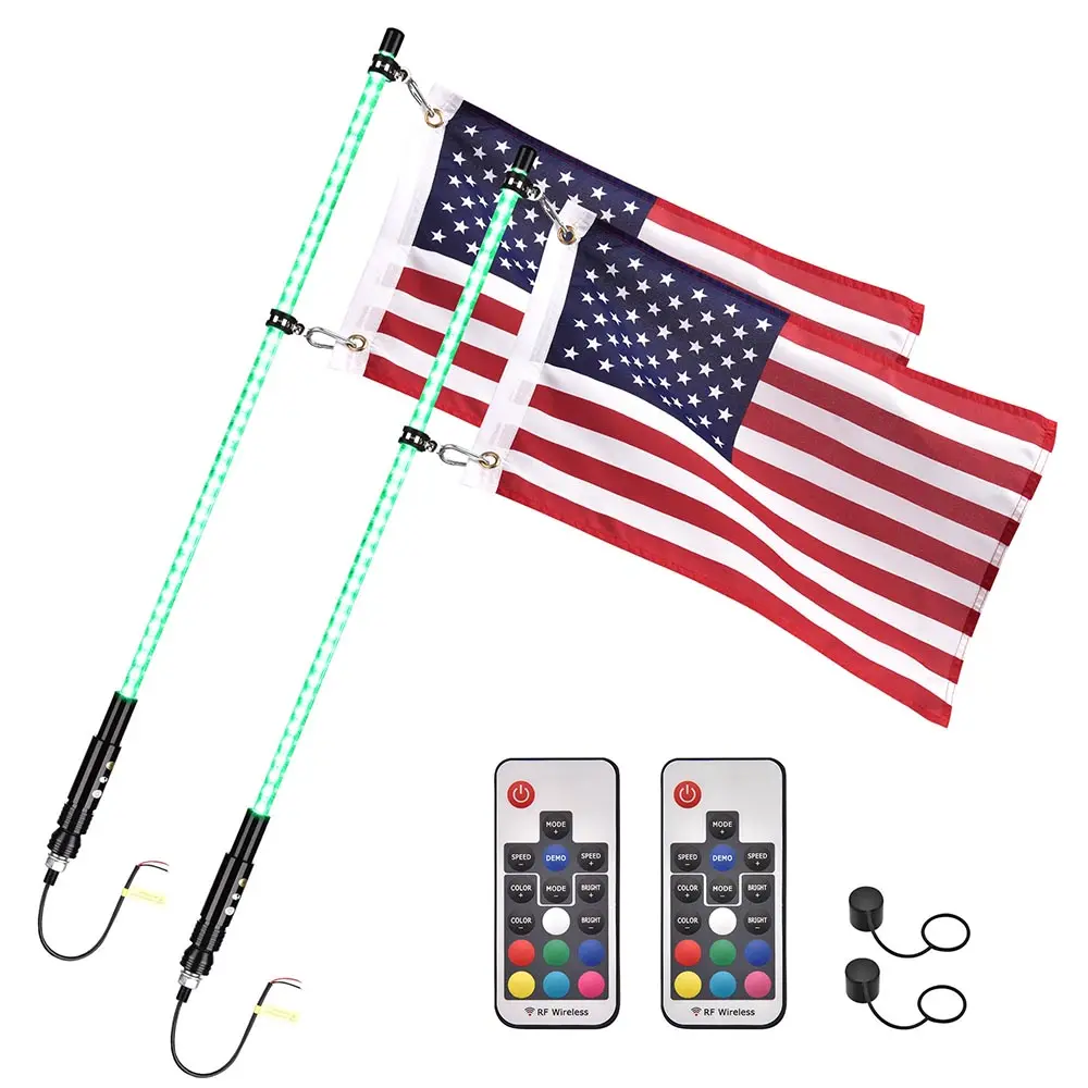 Yescom Whip Light For Rzr Utv Atv 2Ct/Pack 3Ft (Remote Control) 1