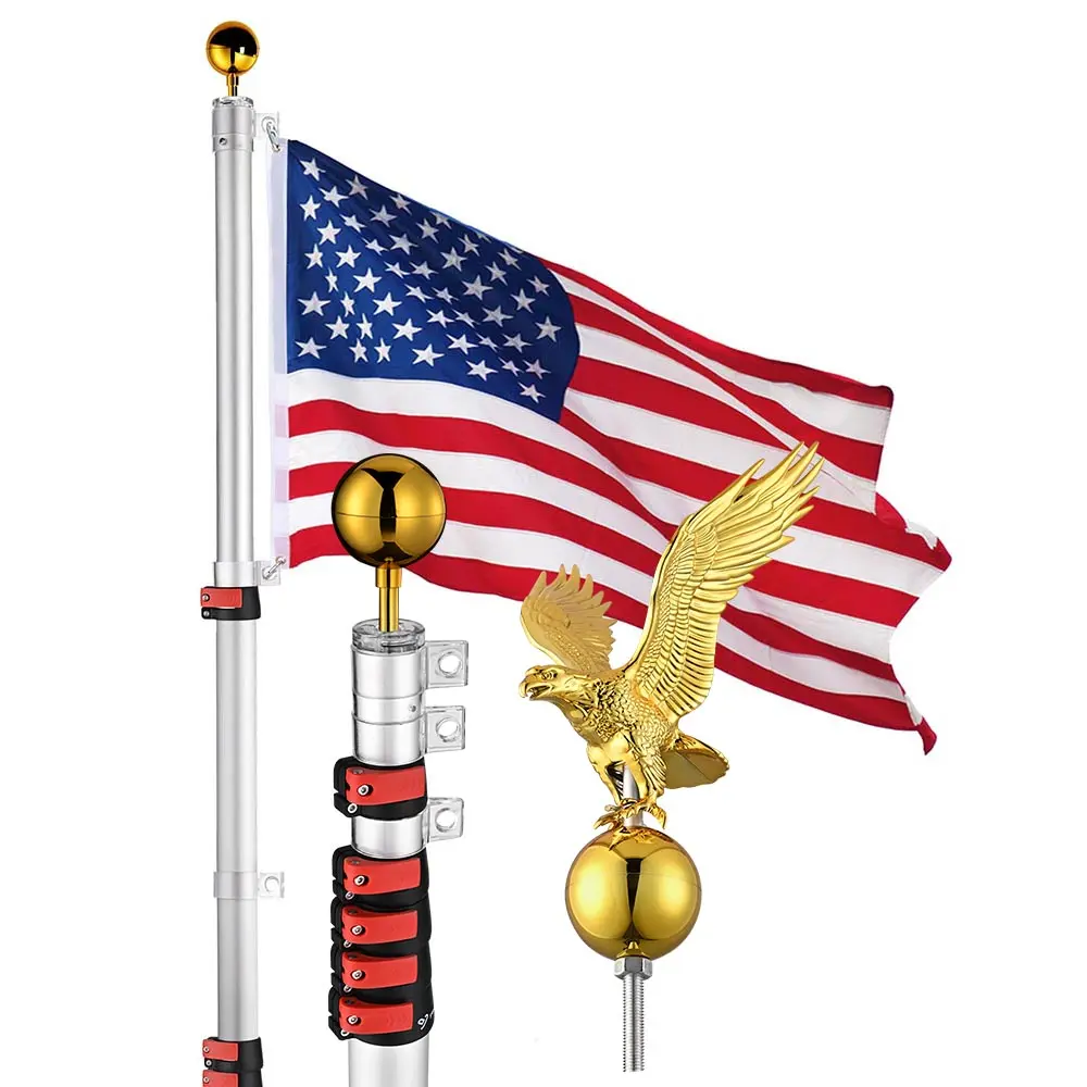 Yescom Ez Go Telescopic Flagpole With Regal Eagle 1