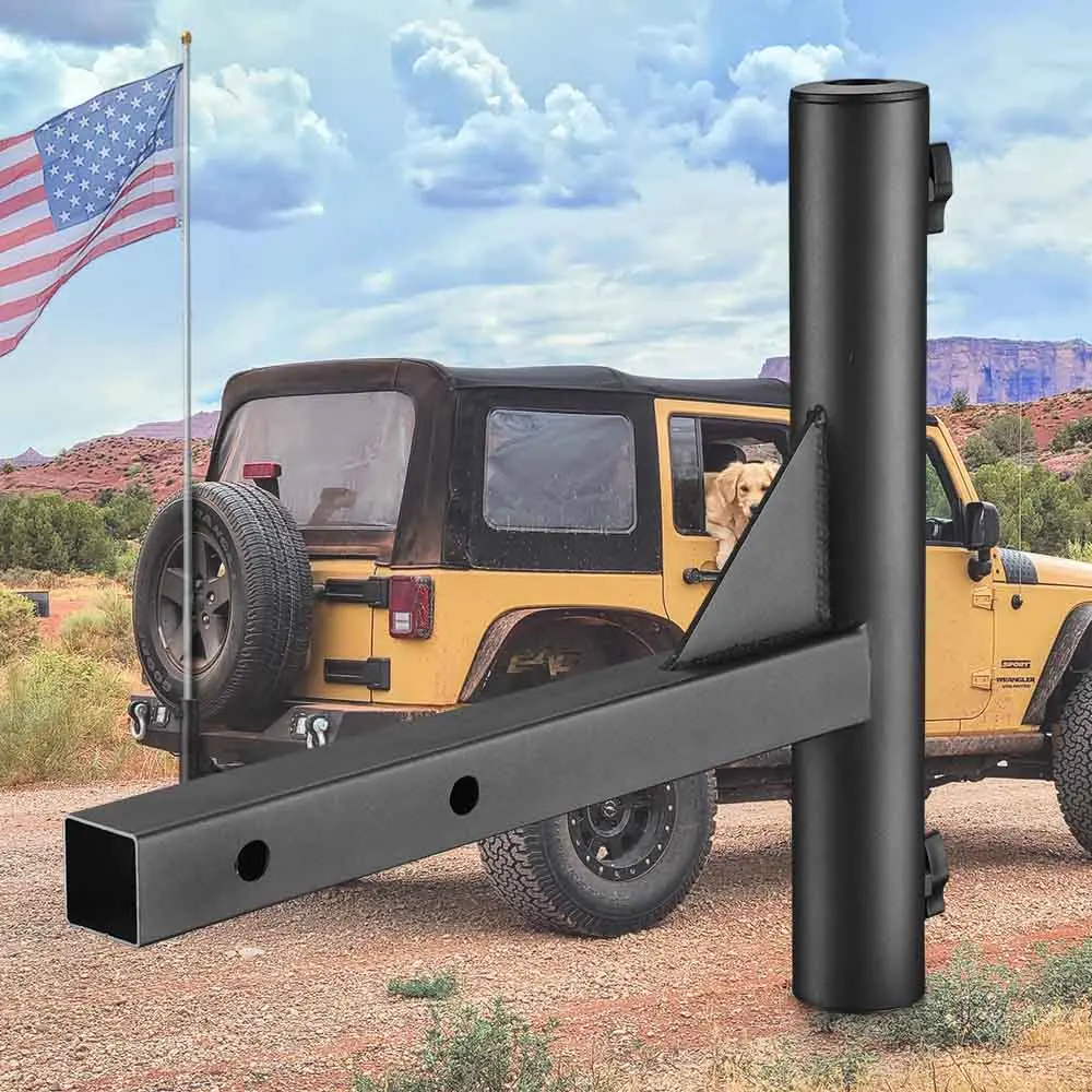 Yescom Hitch Mount Flag Pole Holder For 1 9/16" Receiver(1"-2" Poles) 1