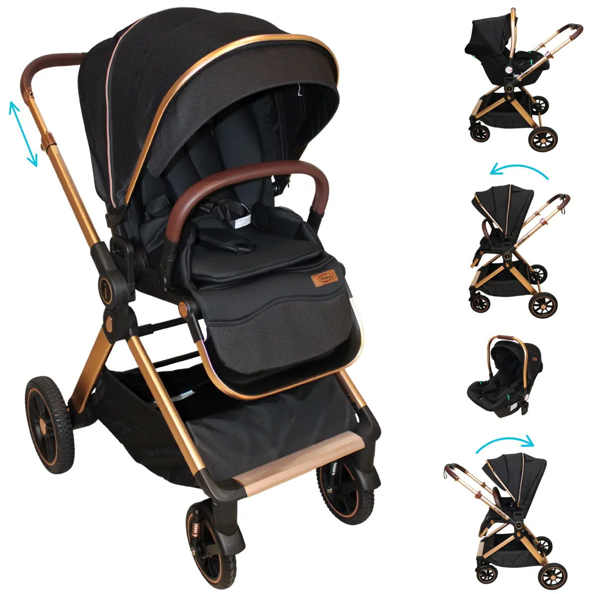 Carriola Lx Y Porta Bebé Plegable Mango Reversible Victoria 2