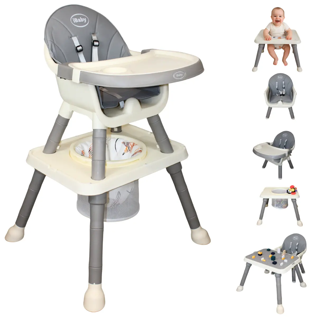 Silla Alta Periquera 7 En 1 Con Mesa Y Charola Para Bloques Primi Pasty 3