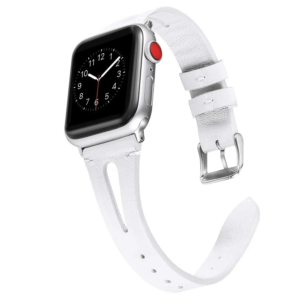 Soft Slim Leather White Band For Apple Watch 1