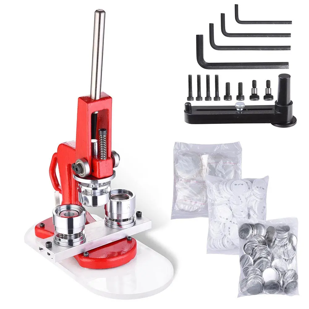 Yescom 1 1/4" Pinback Button Badge Maker W/ 1000 Parts & Circle Cutter 1
