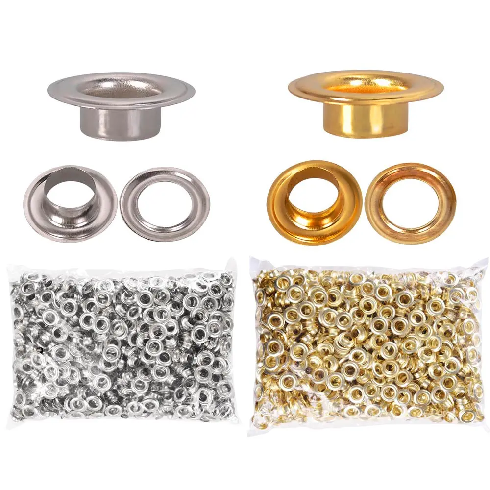 Yescom 1/4" 3/8" 1/2" #0 #2 #4 Grommet & Washer Brass/ Nickel 1