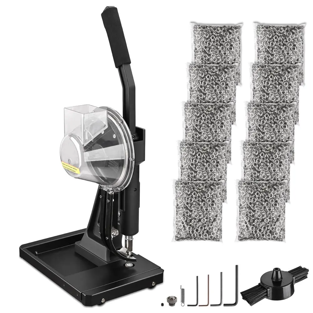 Yescom Semi-Auto Grommet Tool Machine W/ 10000Pc #2 Nickel Grommets 1