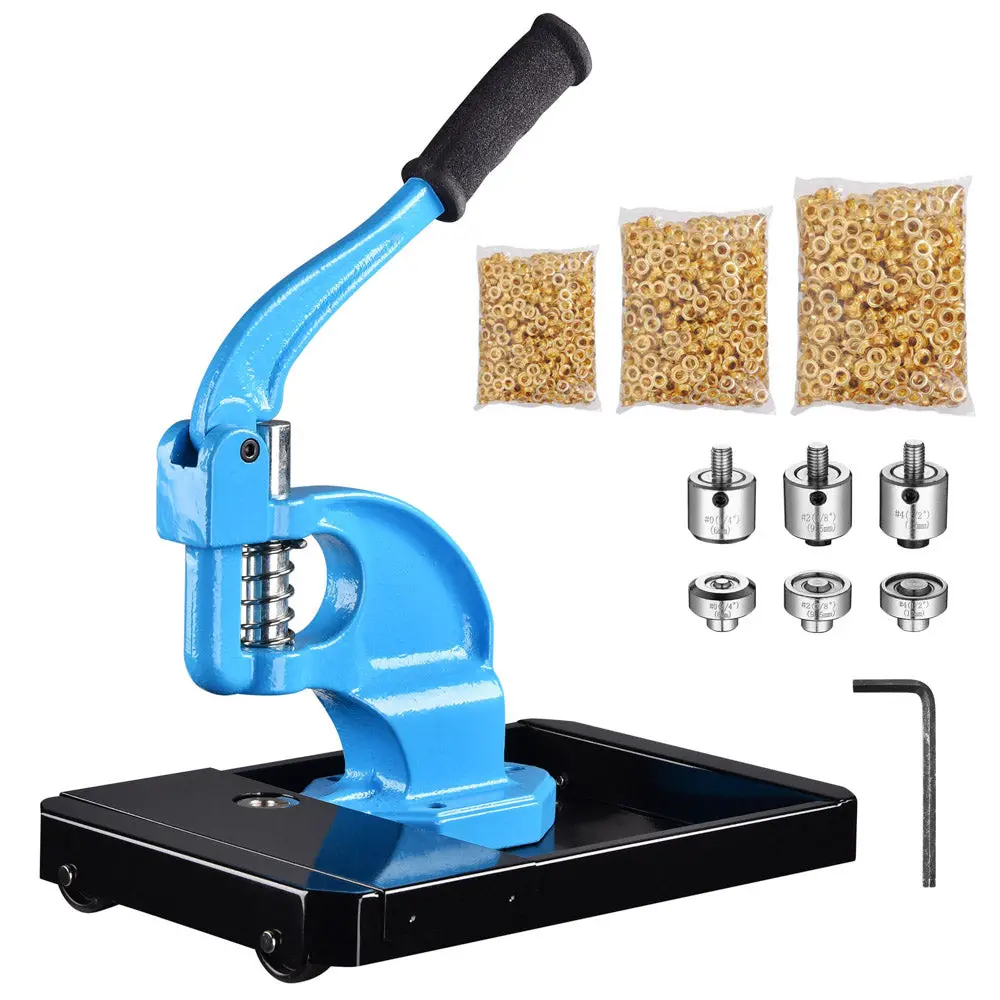 Yescom Grommet Machine With Rolling Base #0 #2 #4 900Ct. Grommets 1