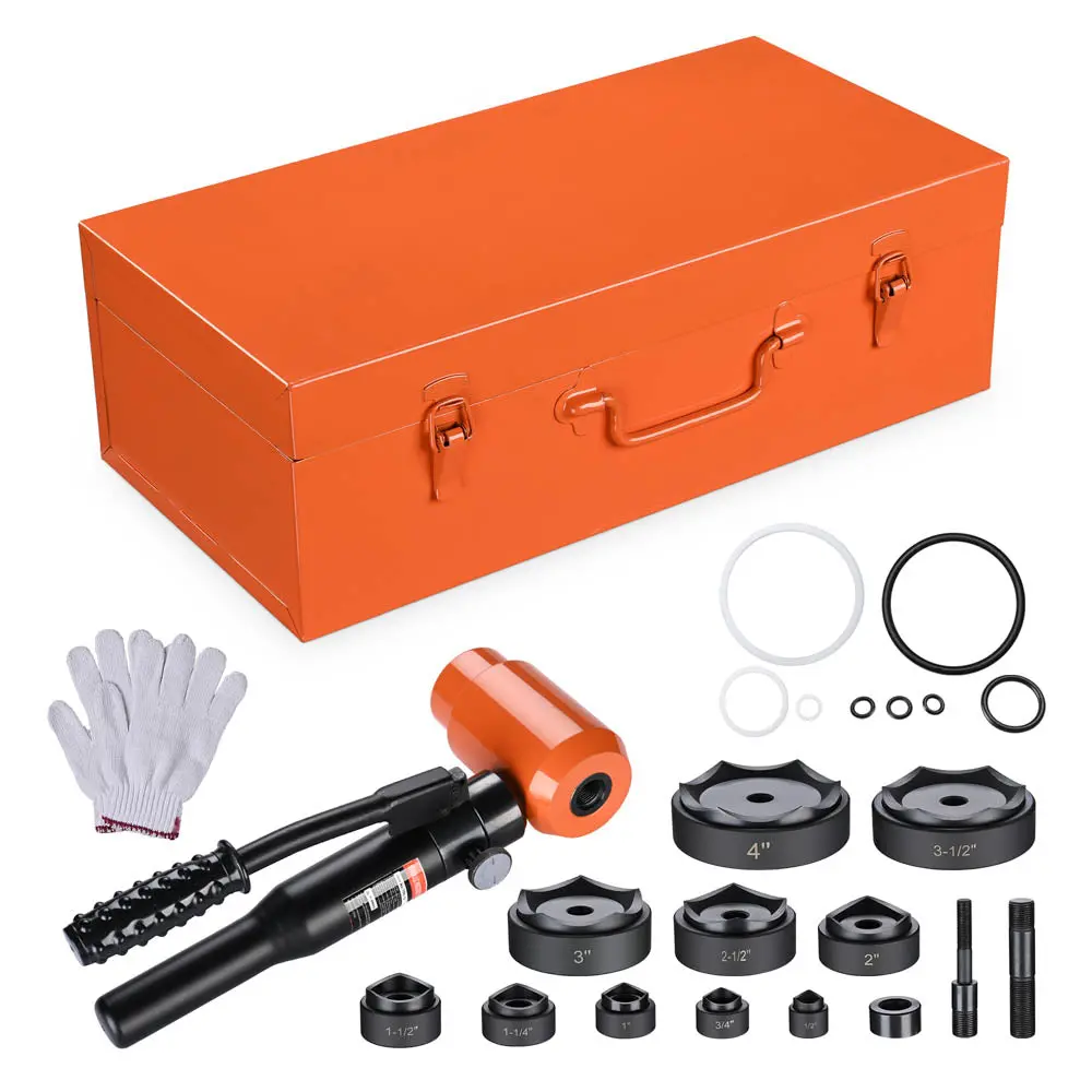 Yescom 15 Ton Hydraulic Hole Punch Heavy Duty Metal Hole Knockout 10-Die 1