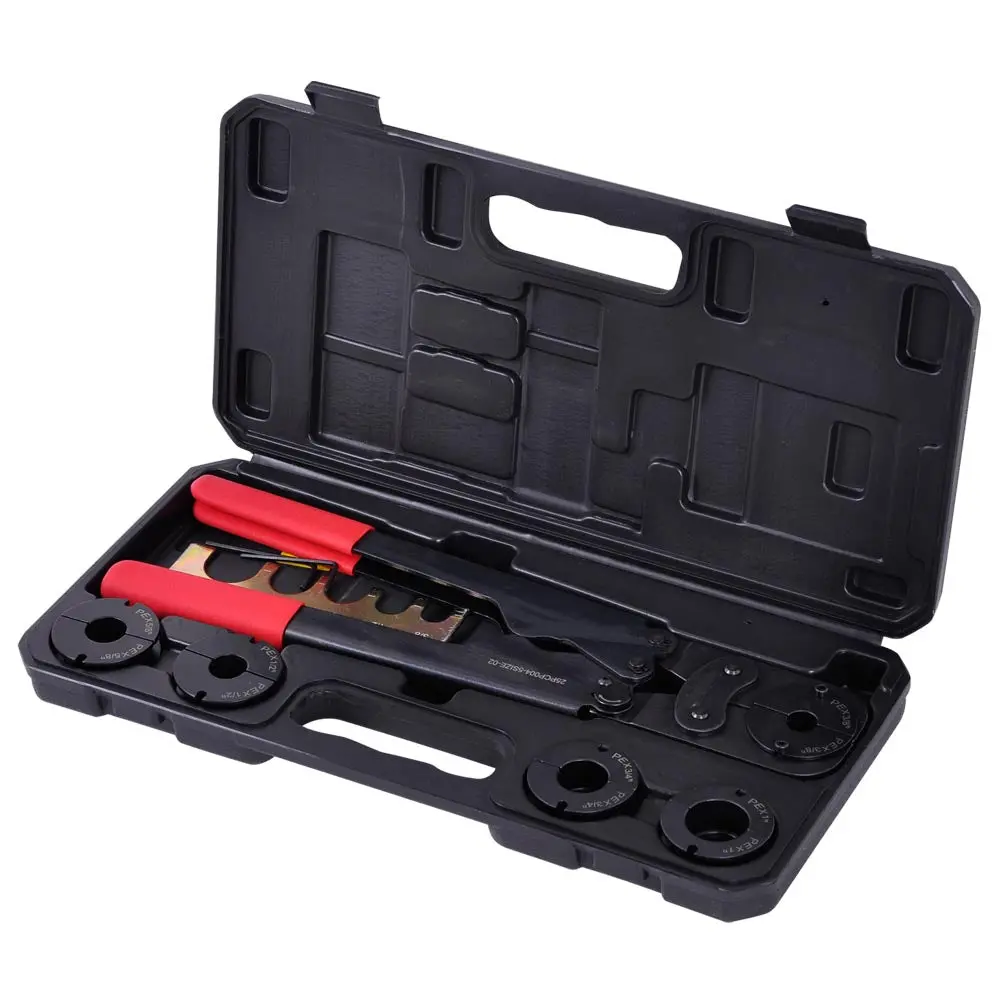 Yescom Pex Crimp Tools Kit For 5 Sizes 3/8" 1/2" 5/8" 3/4" 1" 2