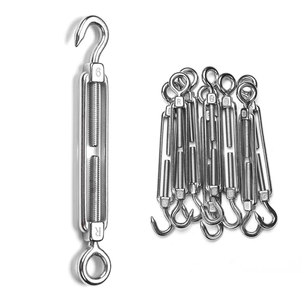 Yescom 1/4" X 4" Wire Cable Turnbuckle Hook & Eye Stainless Steel 1