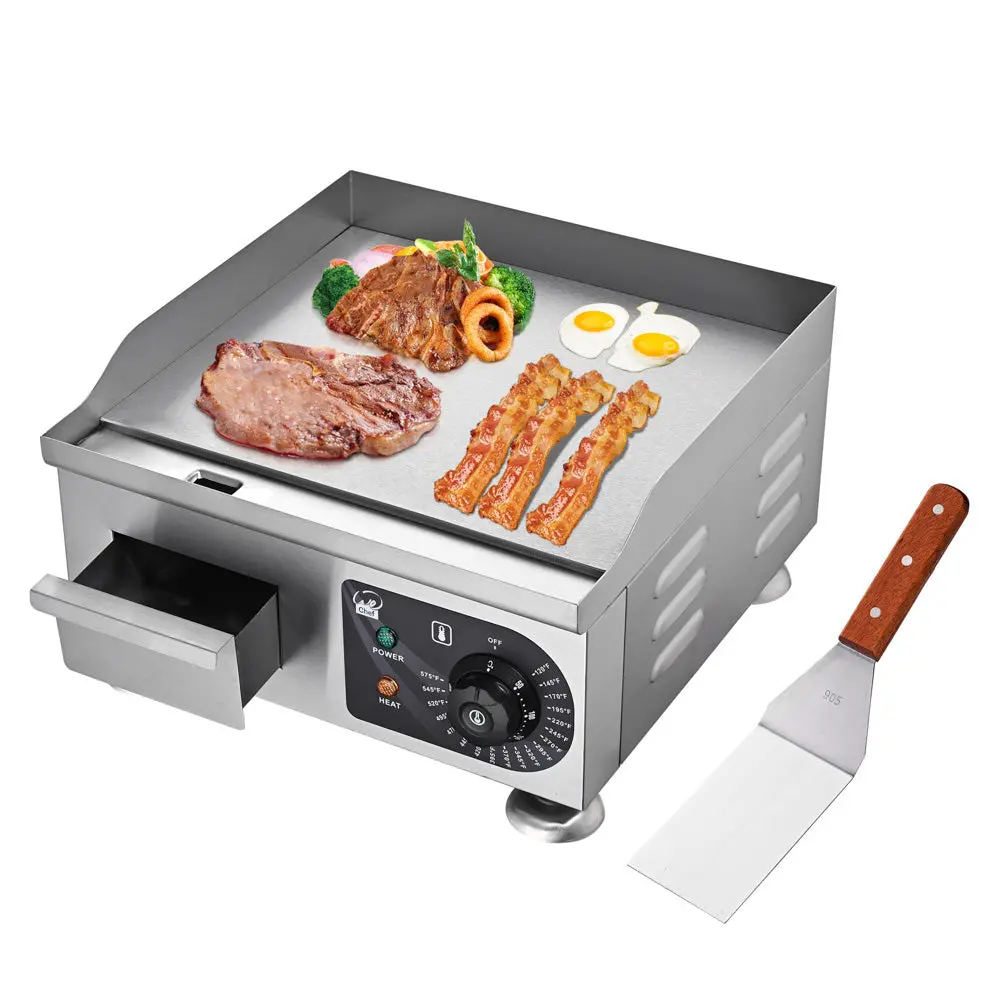 Wechef Electric Countertop Griddle Flat Grill 14In 1500W 1