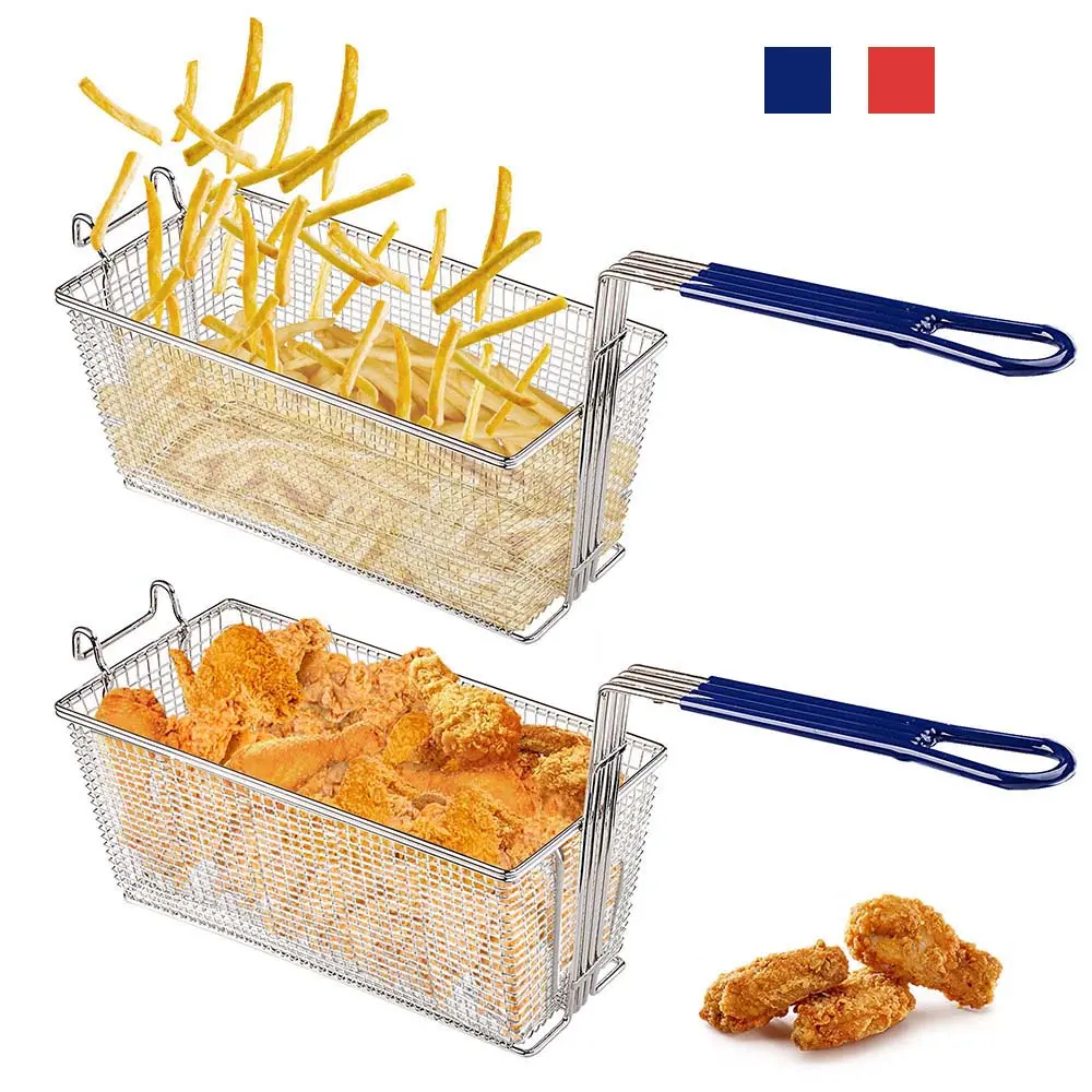 Yescom Commercial Deep Fryer Baskets With Handle & Front Hook 13X6x6in 1