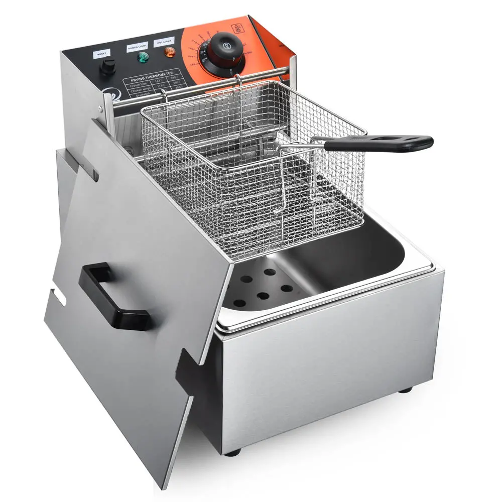 Yescom Stainless Steel Electric Countertop Fat Deep Fryer 8L 1