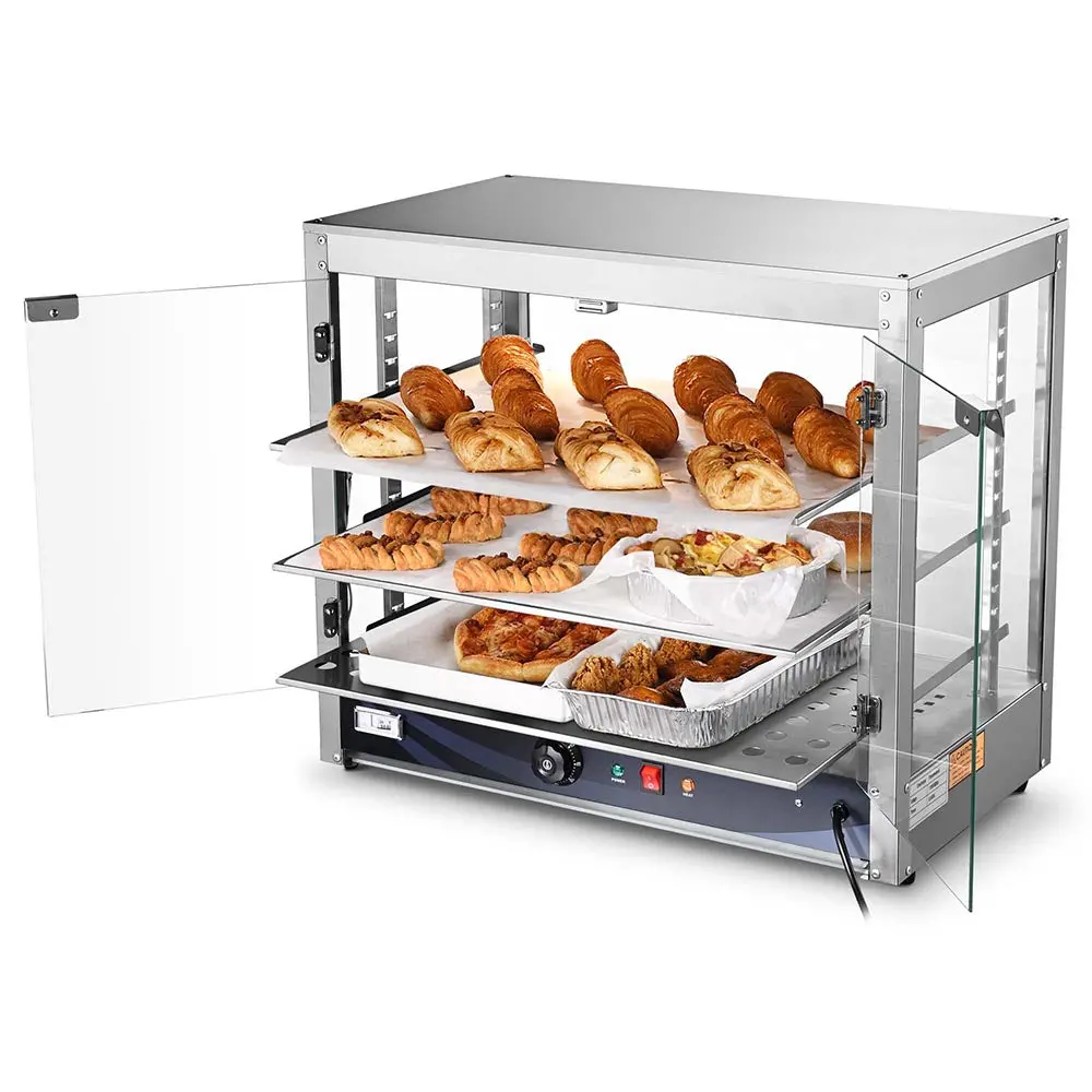 Yescom Pizza Food Warmer Commercial Countertop Display Case 3-Tier 27X15x24 1