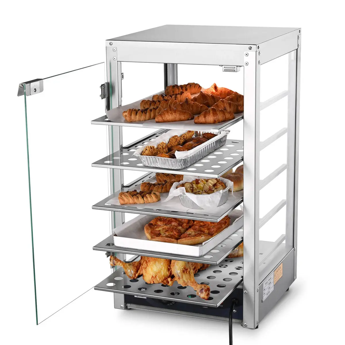 Yescom Pizza Food Warmer Commercial Countertop Display Case 5-Tier 15X15x28 1