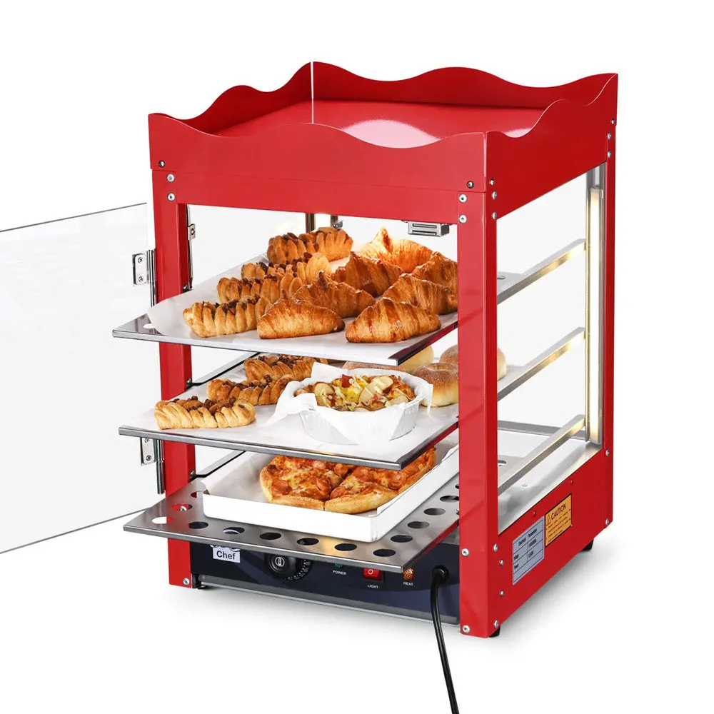 Yescom Pizza Food Warmer Commercial Countertop Display Case 3 Tier 1